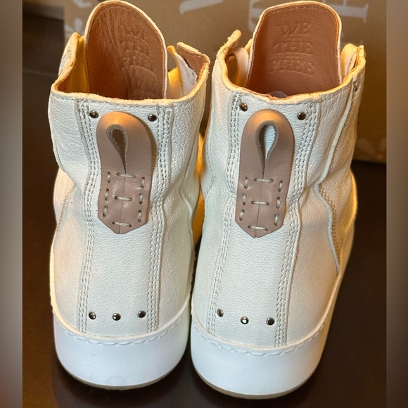 NIB We The Free Saturday Hightop Leather Sneaker 7 White Crackle - Picture 10 of 11